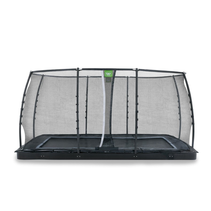 Trampolines EXIT Toys Rechthoekige Trampolines | Exit Dynamic Groundlevel Trampoline 244X427Cm Met Veiligheidsnet - Zwart