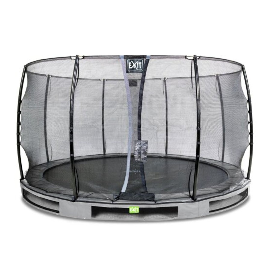 Trampolines EXIT Toys Ronde Trampolines | Exit Elegant Inground Trampoline O366Cm Met Economy Veiligheidsnet - Grijs