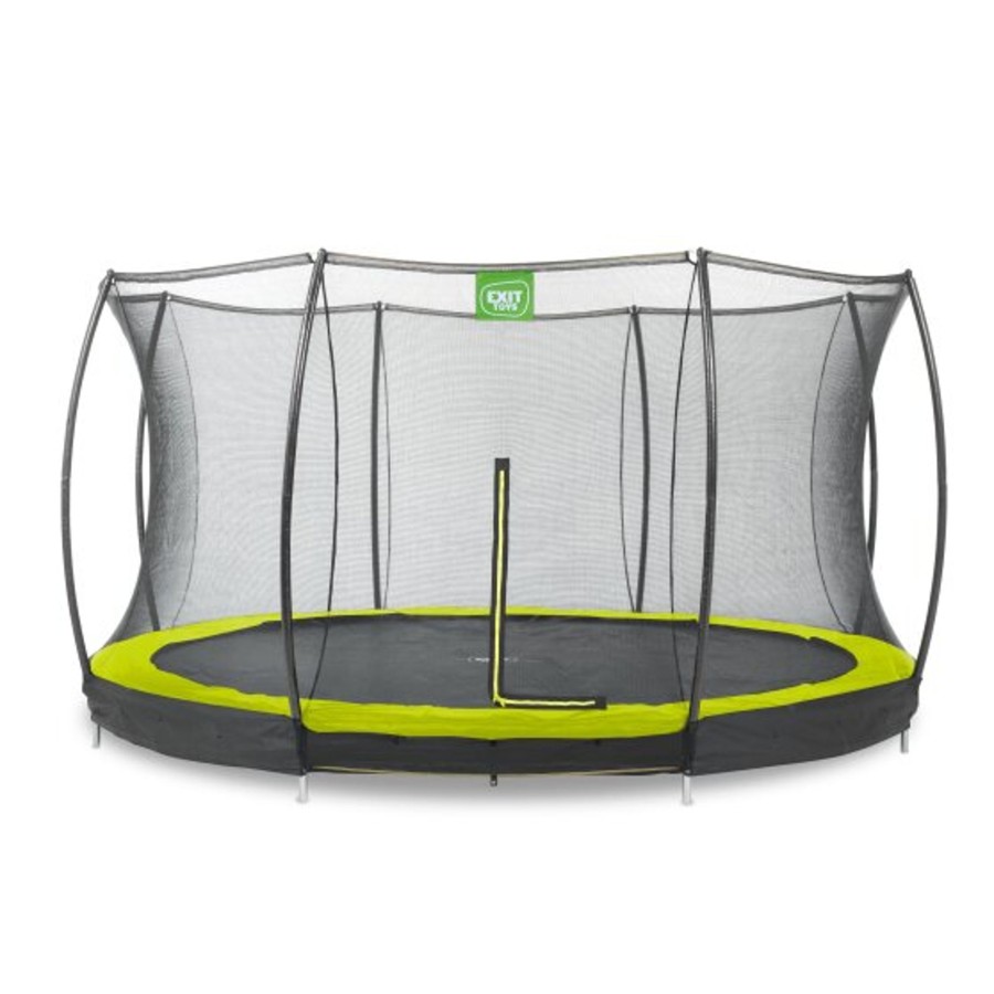 Trampolines EXIT Toys Ronde Trampolines | Exit Silhouette Inground Trampoline O366Cm Met Veiligheidsnet - Groen