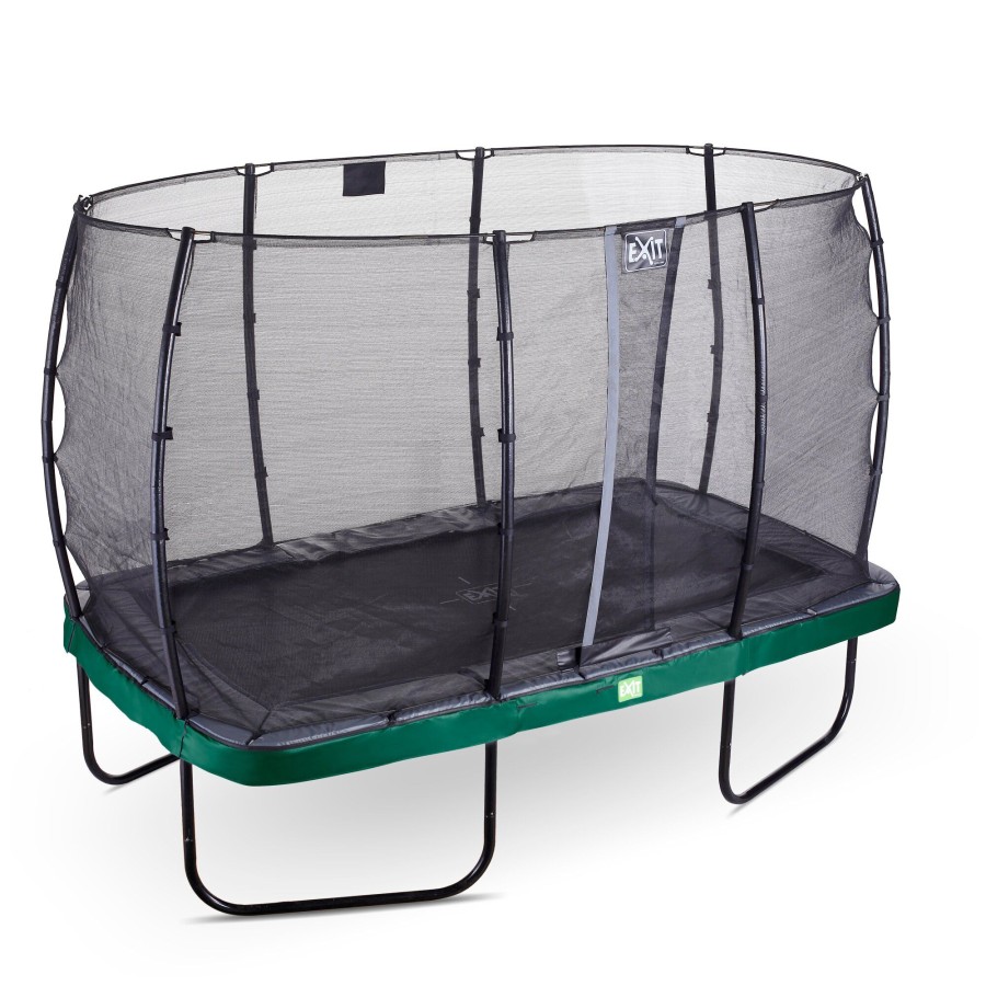 Trampolines EXIT Toys Rechthoekige Trampolines | Exit Elegant Trampoline 244X427Cm Met Economy Veiligheidsnet - Groen