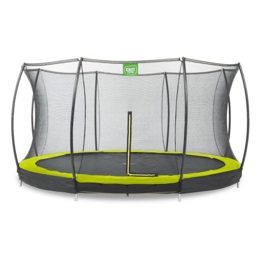 Trampolines EXIT Toys Ronde Trampolines | Exit Silhouette Inground Trampoline O427Cm Met Veiligheidsnet - Groen