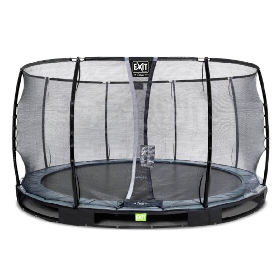 Trampolines EXIT Toys Ronde Trampolines | Exit Elegant Premium Inground Trampoline O427Cm Met Deluxe Veiligheidsnet - Zwart