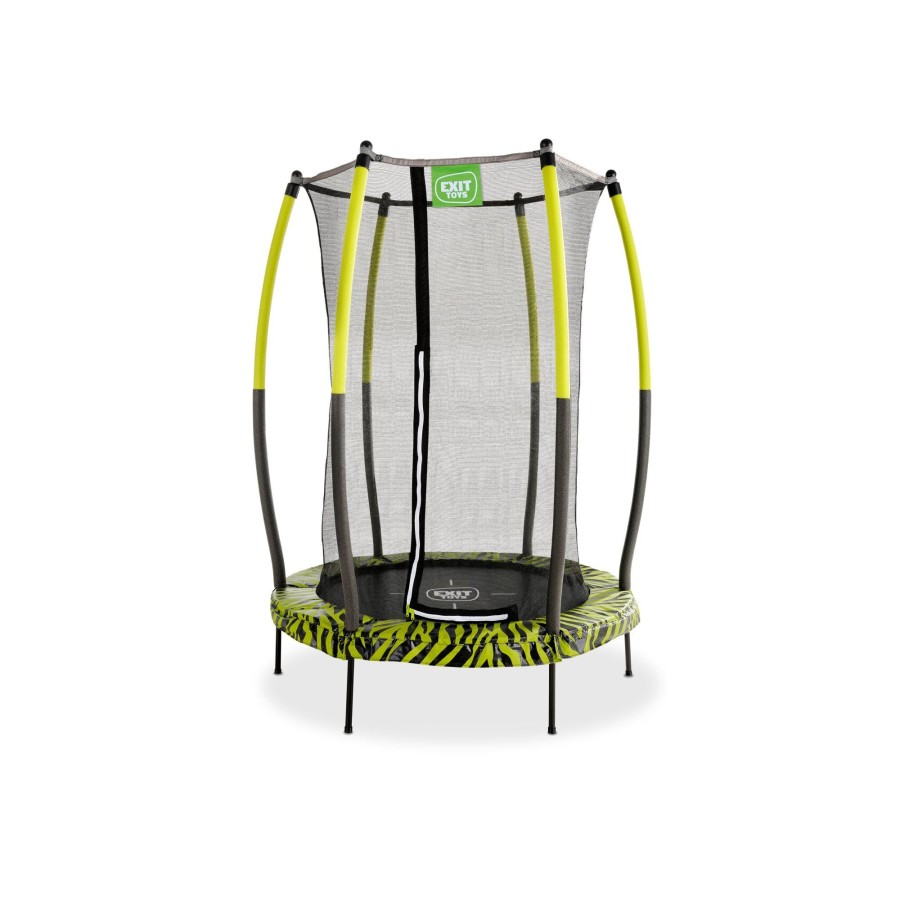 Trampolines EXIT Toys Ronde Trampolines | Exit Tiggy Junior Trampoline Met Veiligheidsnet O140Cm - Zwart/Groen