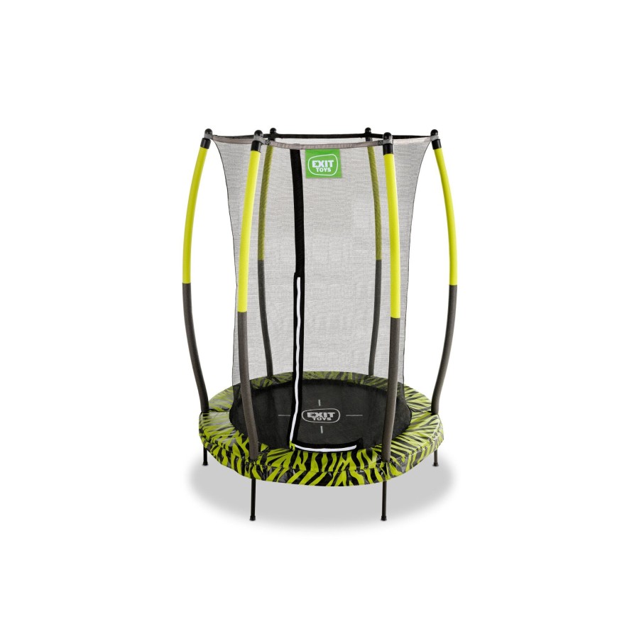 Trampolines EXIT Toys Ronde Trampolines | Exit Tiggy Junior Trampoline Met Veiligheidsnet O140Cm - Zwart/Groen