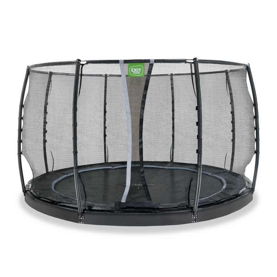 Trampolines EXIT Toys Ronde Trampolines | Exit Dynamic Groundlevel Trampoline O366Cm Met Veiligheidsnet - Zwart