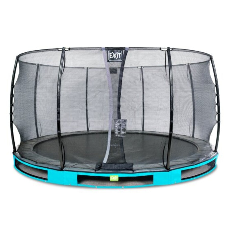 Trampolines EXIT Toys Ronde Trampolines | Exit Elegant Inground Trampoline O427Cm Met Economy Veiligheidsnet - Blauw