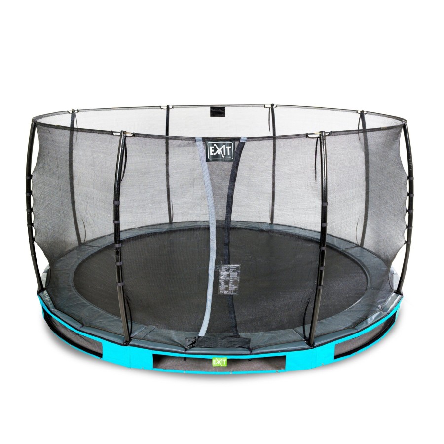 Trampolines EXIT Toys Ronde Trampolines | Exit Elegant Inground Trampoline O427Cm Met Economy Veiligheidsnet - Blauw