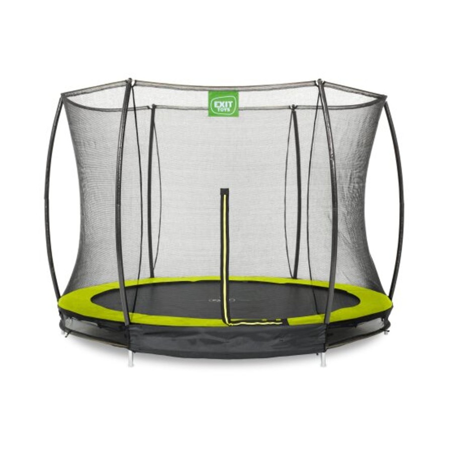 Trampolines EXIT Toys Ronde Trampolines | Exit Silhouette Inground Trampoline O305Cm Met Veiligheidsnet - Groen