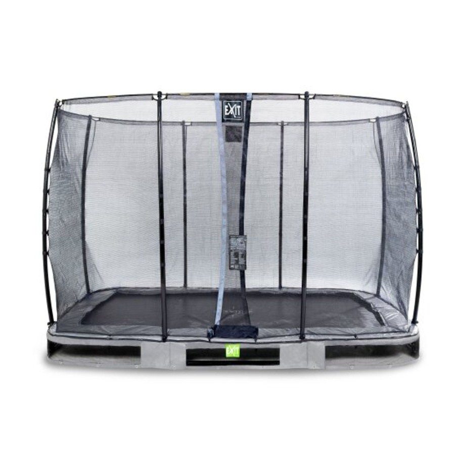 Trampolines EXIT Toys Rechthoekige Trampolines | Exit Elegant Inground Trampoline 214X366Cm Met Economy Veiligheidsnet - Grijs