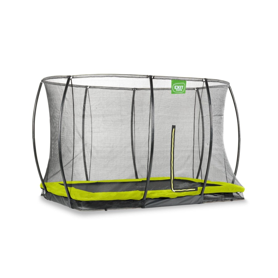 Trampolines EXIT Toys Rechthoekige Trampolines | Exit Silhouette Inground Trampoline 244X366Cm Met Veiligheidsnet - Groen