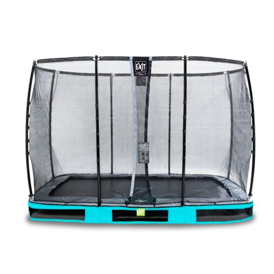 Trampolines EXIT Toys Rechthoekige Trampolines | Exit Elegant Premium Inground Trampoline 214X366Cm Met Deluxe Veiligheidsnet - Blauw