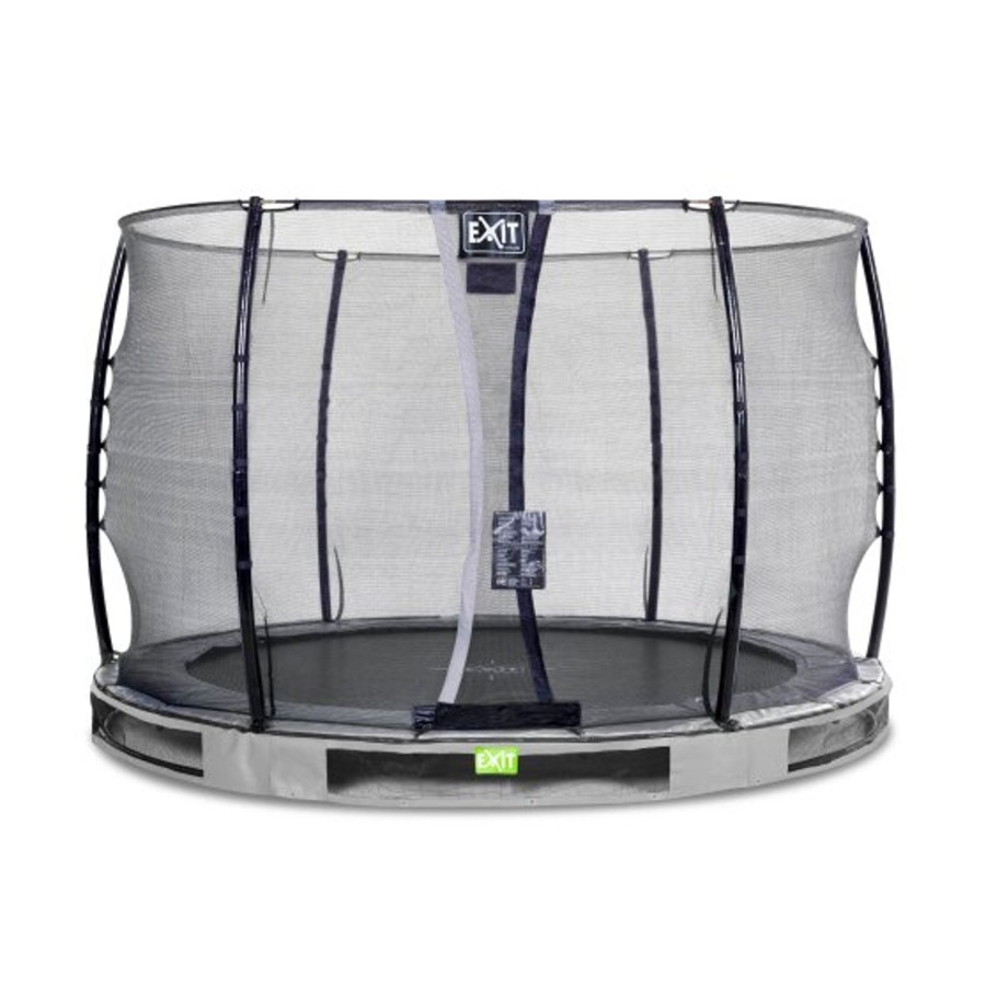 Trampolines EXIT Toys Ronde Trampolines | Exit Elegant Inground Trampoline O305Cm Met Economy Veiligheidsnet - Grijs