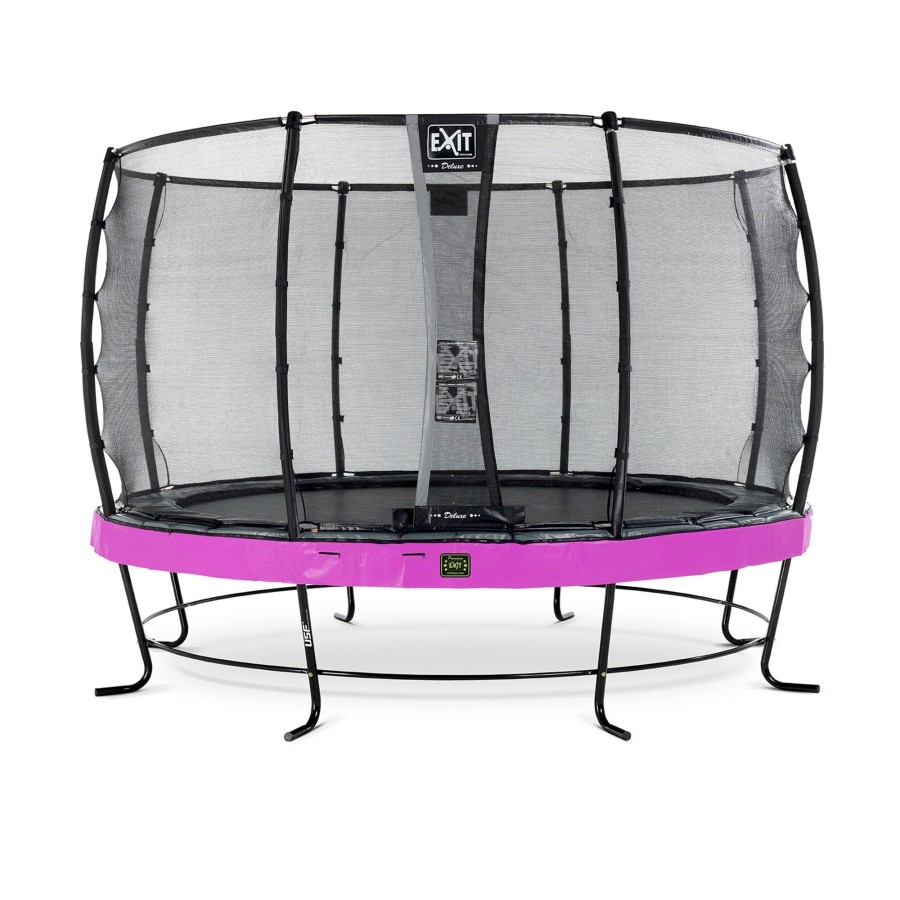 Trampolines EXIT Toys Ronde Trampolines | Exit Elegant Premium Trampoline O366Cm Met Deluxe Veiligheidsnet - Paars