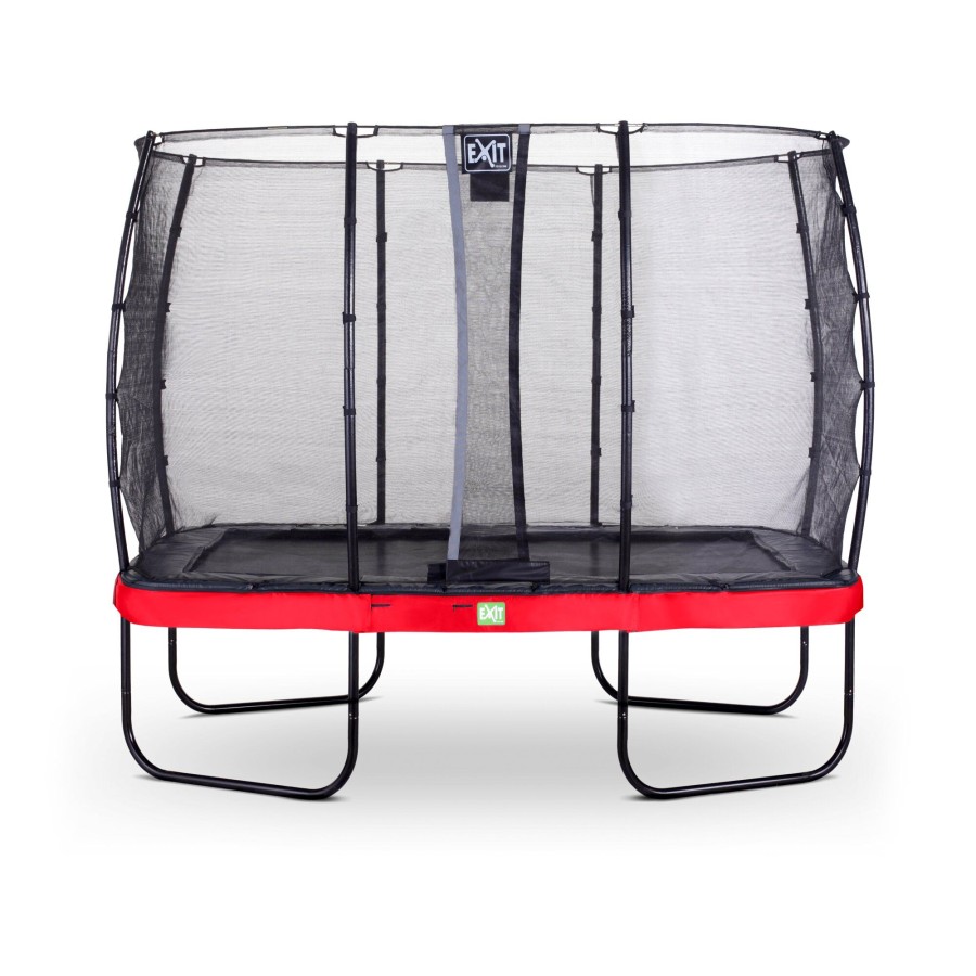 Trampolines EXIT Toys Rechthoekige Trampolines | Exit Elegant Trampoline 214X366Cm Met Economy Veiligheidsnet - Rood