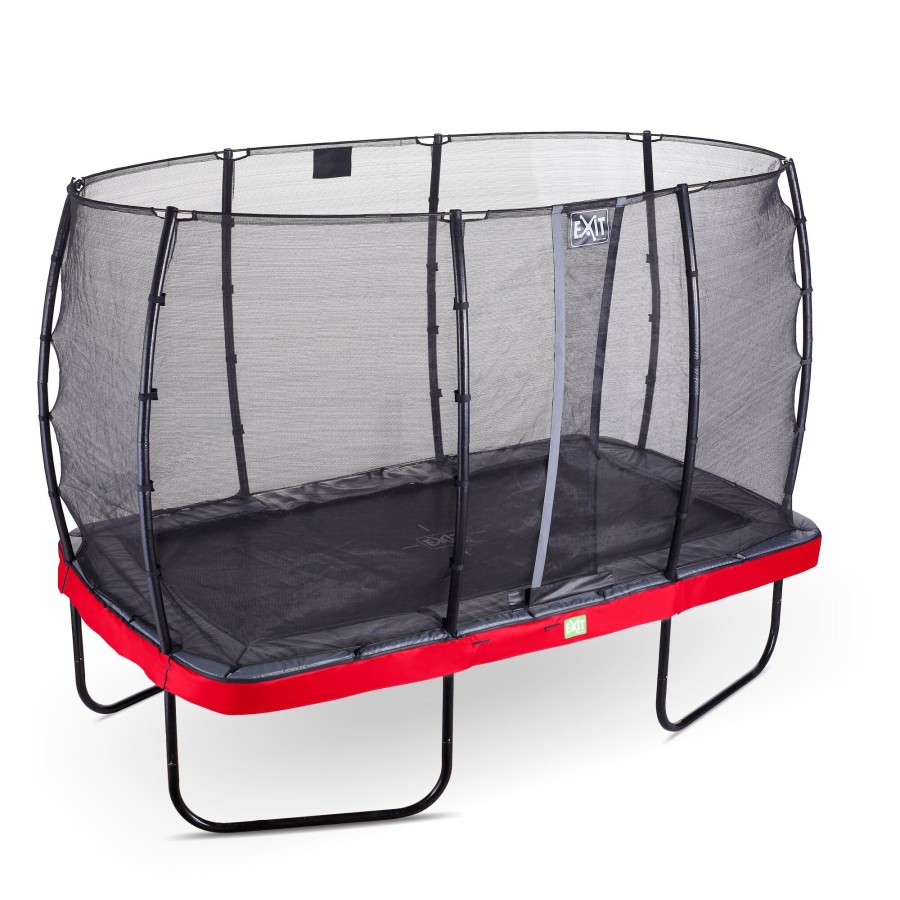 Trampolines EXIT Toys Rechthoekige Trampolines | Exit Elegant Trampoline 214X366Cm Met Economy Veiligheidsnet - Rood