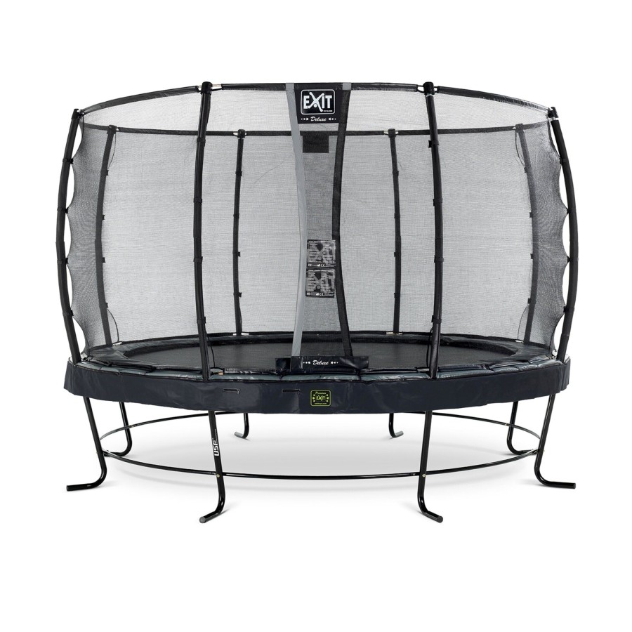 Trampolines EXIT Toys Ronde Trampolines | Exit Elegant Premium Trampoline O366Cm Met Deluxe Veiligheidsnet - Zwart