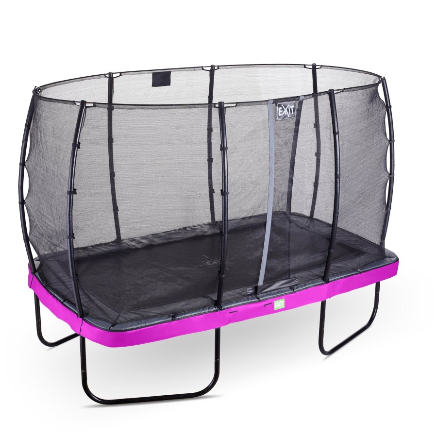 Trampolines EXIT Toys Rechthoekige Trampolines | Exit Elegant Trampoline 214X366Cm Met Economy Veiligheidsnet - Paars