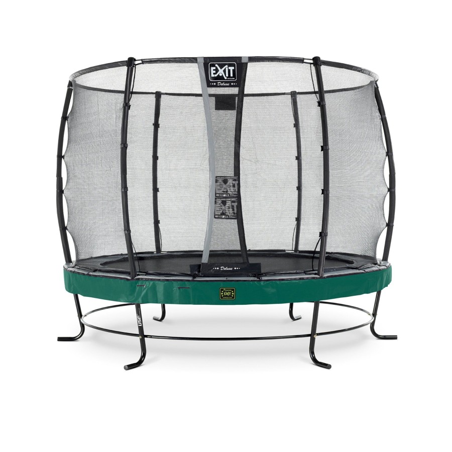 Trampolines EXIT Toys Ronde Trampolines | Exit Elegant Premium Trampoline O305Cm Met Deluxe Veiligheidsnet - Groen