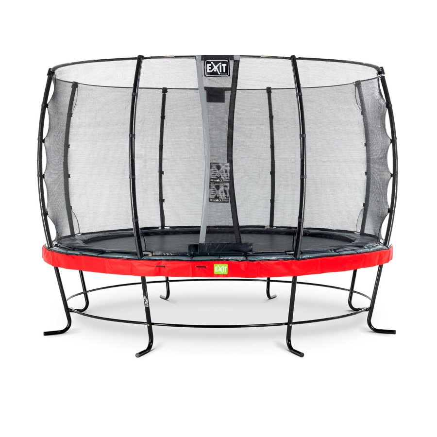 Trampolines EXIT Toys Ronde Trampolines | Exit Elegant Trampoline O366Cm Met Economy Veiligheidsnet - Rood