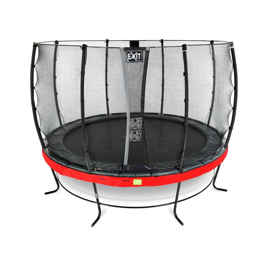 Trampolines EXIT Toys Ronde Trampolines | Exit Elegant Trampoline O366Cm Met Economy Veiligheidsnet - Rood