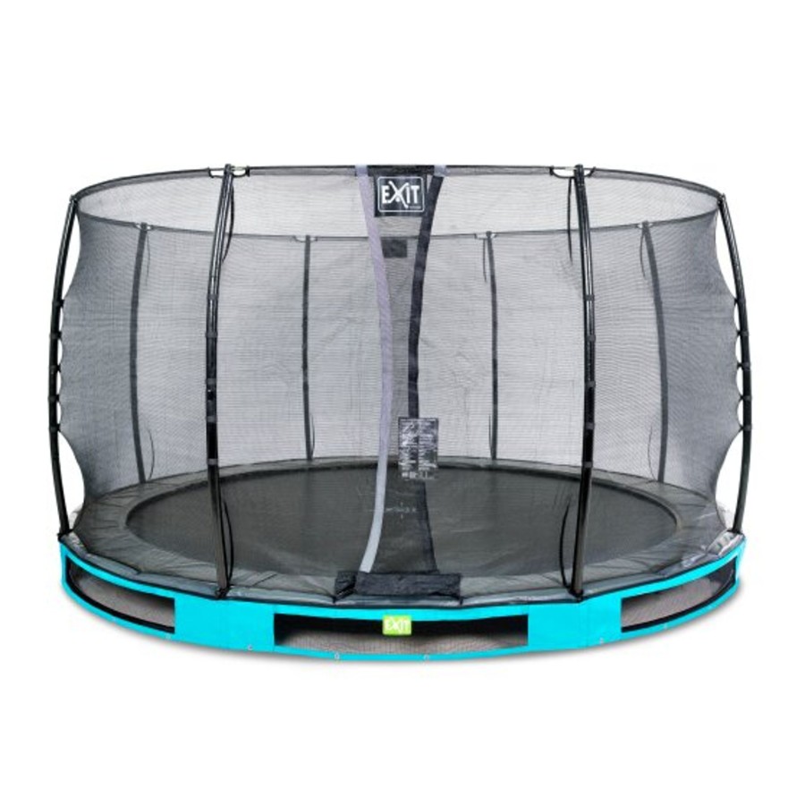 Trampolines EXIT Toys Ronde Trampolines | Exit Elegant Inground Trampoline O366Cm Met Economy Veiligheidsnet - Blauw