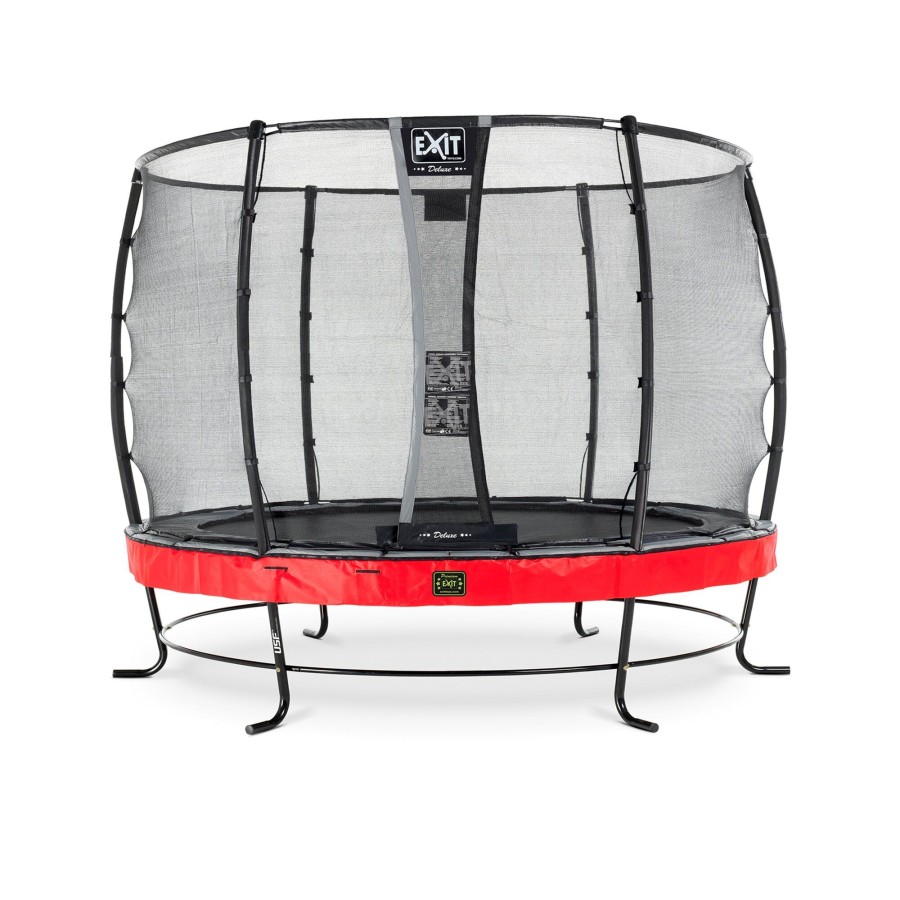 Trampolines EXIT Toys Ronde Trampolines | Exit Elegant Premium Trampoline O305Cm Met Deluxe Veiligheidsnet - Rood