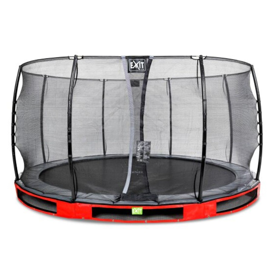 Trampolines EXIT Toys Ronde Trampolines | Exit Elegant Inground Trampoline O427Cm Met Economy Veiligheidsnet - Rood